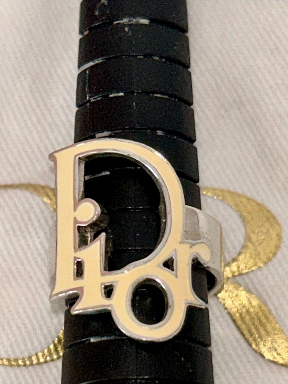 Christian Dior Authentic  Oblique Monogram Logo Ring.  Size 6. Vintage - Picture 4 of 9